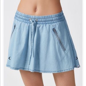 Fabletics Chambray Drawstring Mini Skirt Athletic